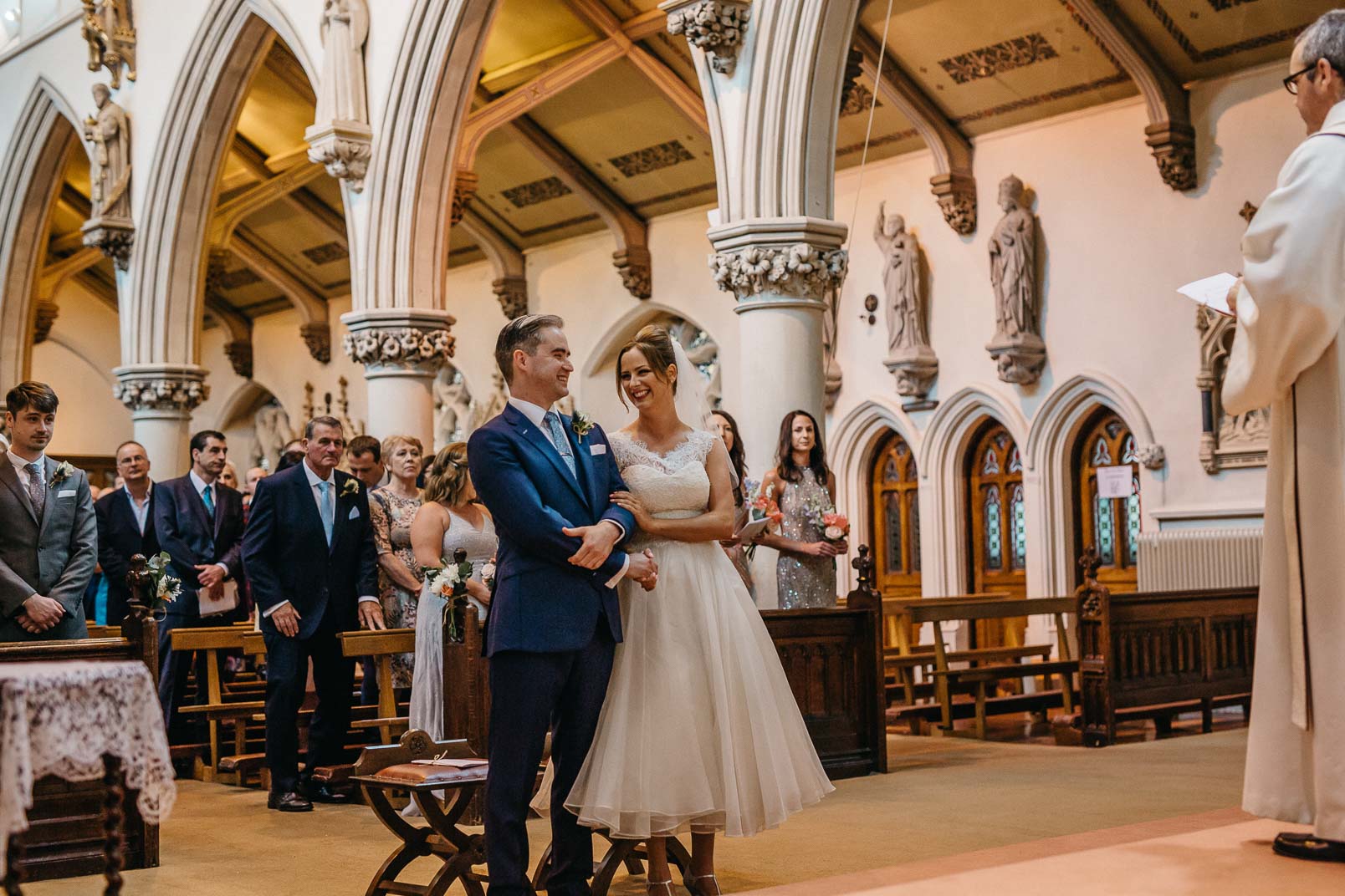 bride and groom first look