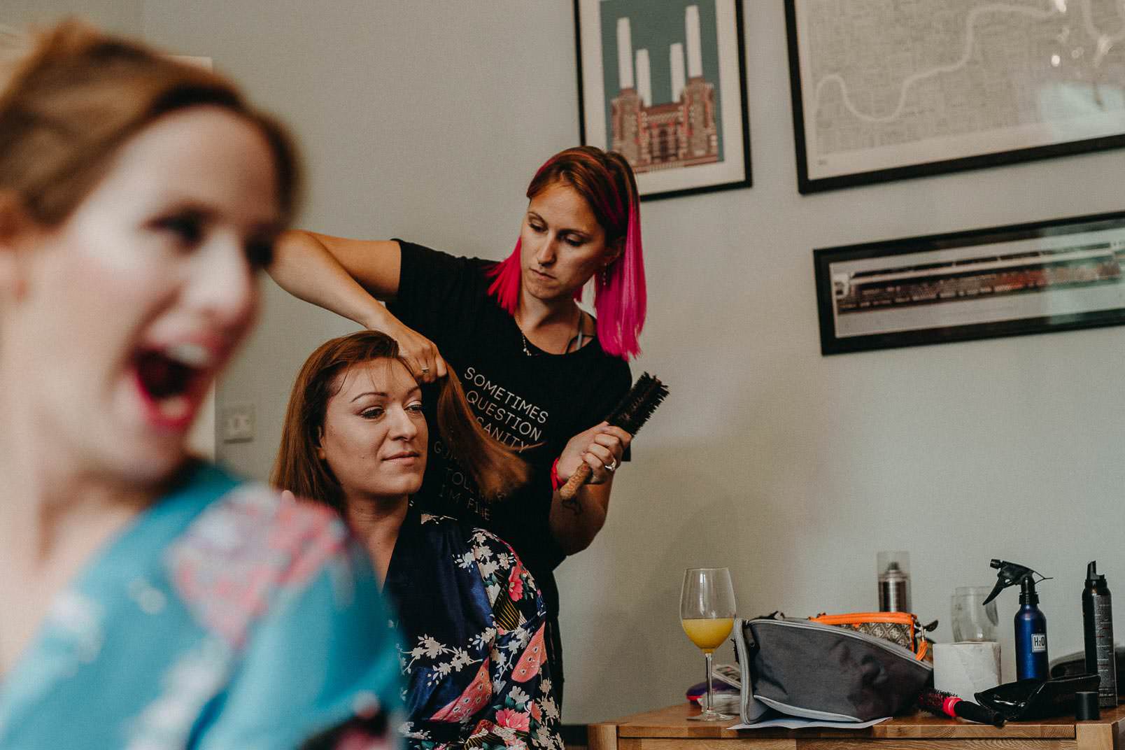 hairdresser doing hair