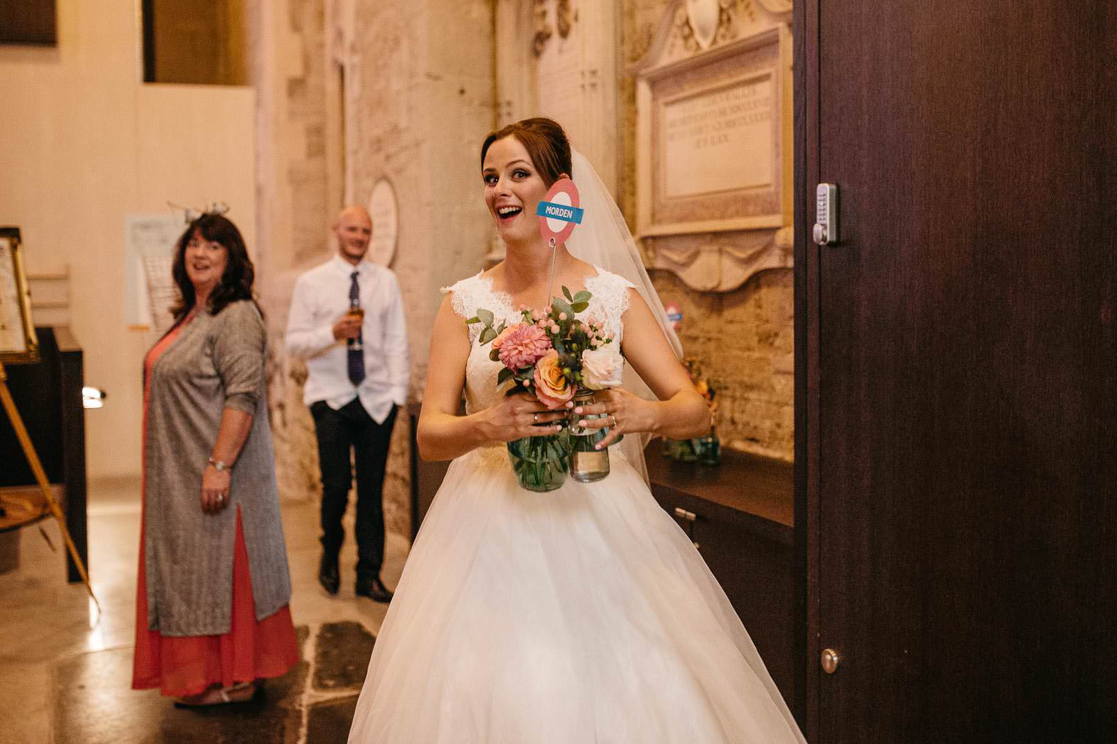 wedding guests at garden museum