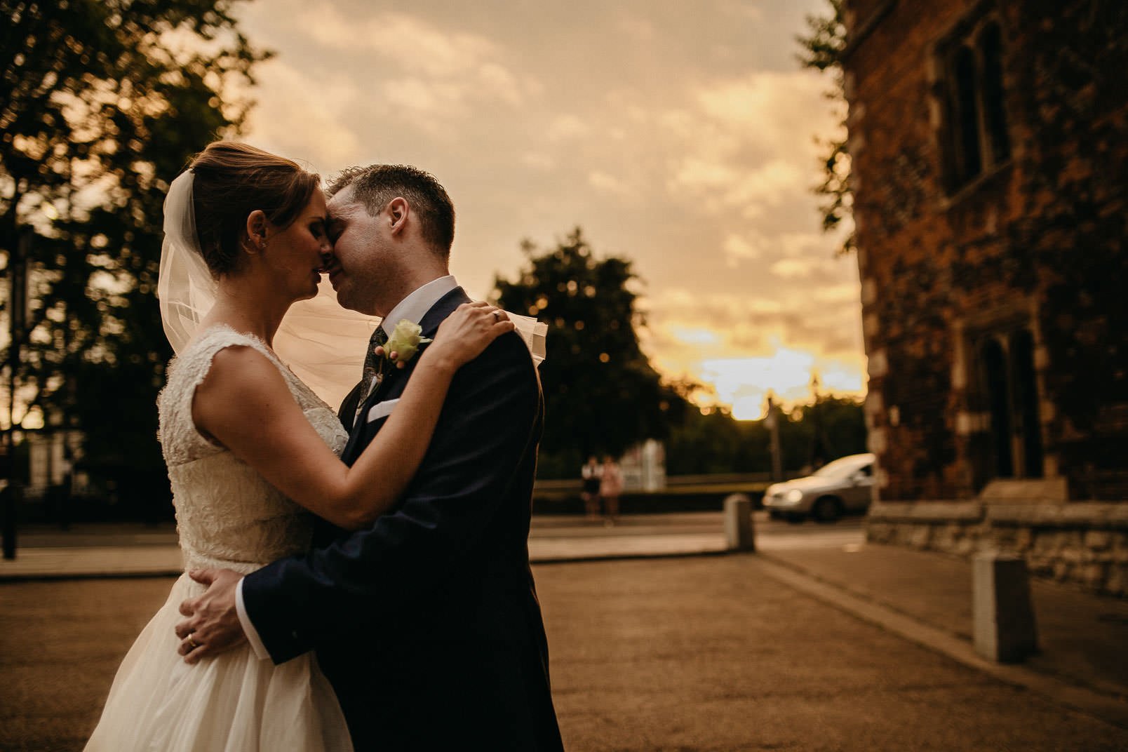 bride and groom portrait with westminister and big ben