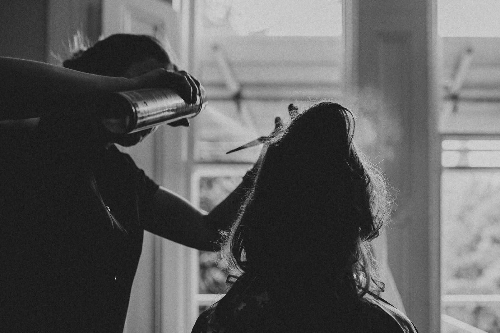 hair spray at preparation