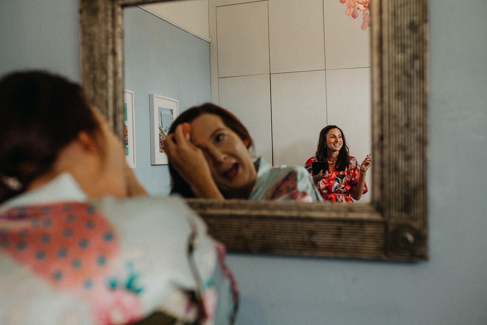 brides maid in mirror