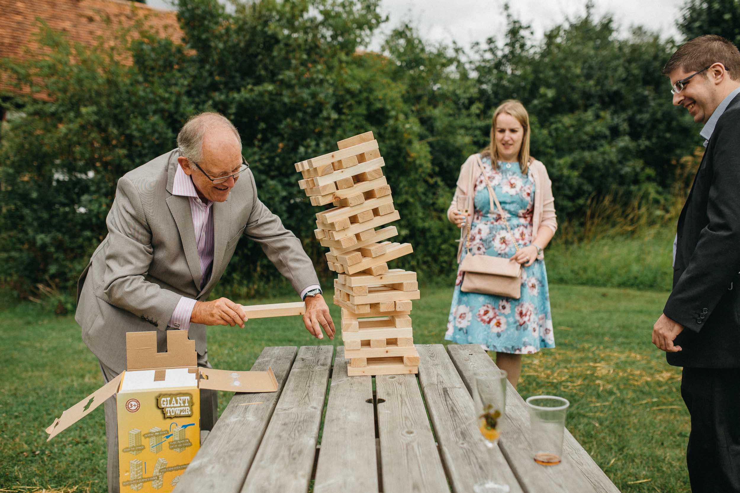massive yenga at the wedding